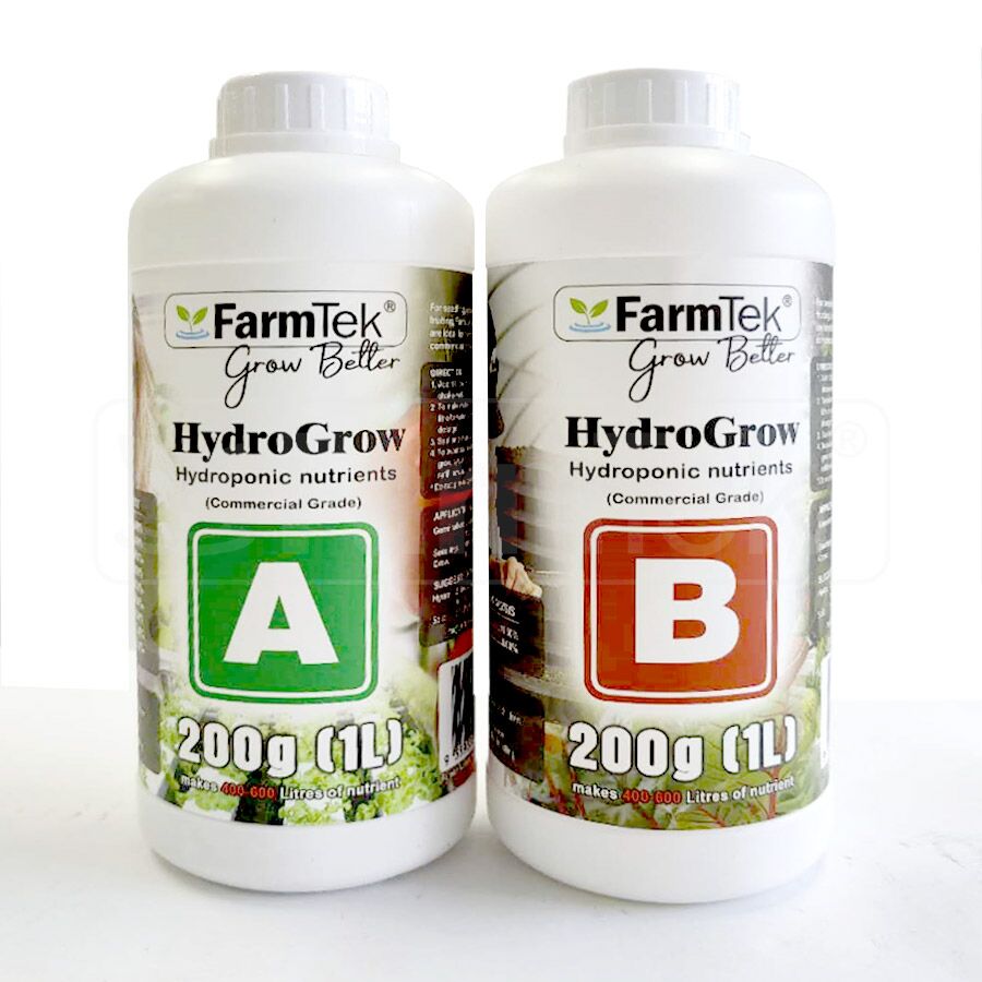 Farmtek AB Fertilizers Aeroponic Hydroponic Nutrients 1L + 1L (Makes 400L) HydroGrow High Concentration