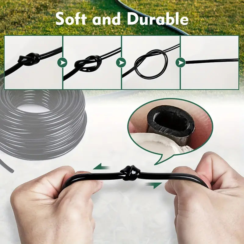 100FT 4/7mm PVC Drip Irrigation Hose Micro Irrigation Pipe Drip Watering Pipe