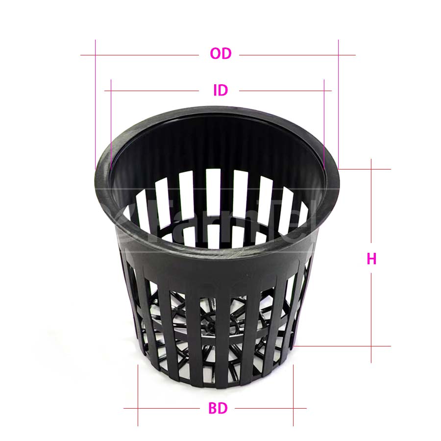 10pcs 3" Black Hydroponic Net Pots Mesh Pots Baskets Aeroponic