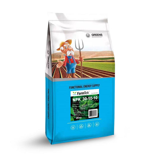 Farmtek Lawn Fertilizer NPK 30-10-10+TE 100% Soluble 25kg Lawn Nutrient